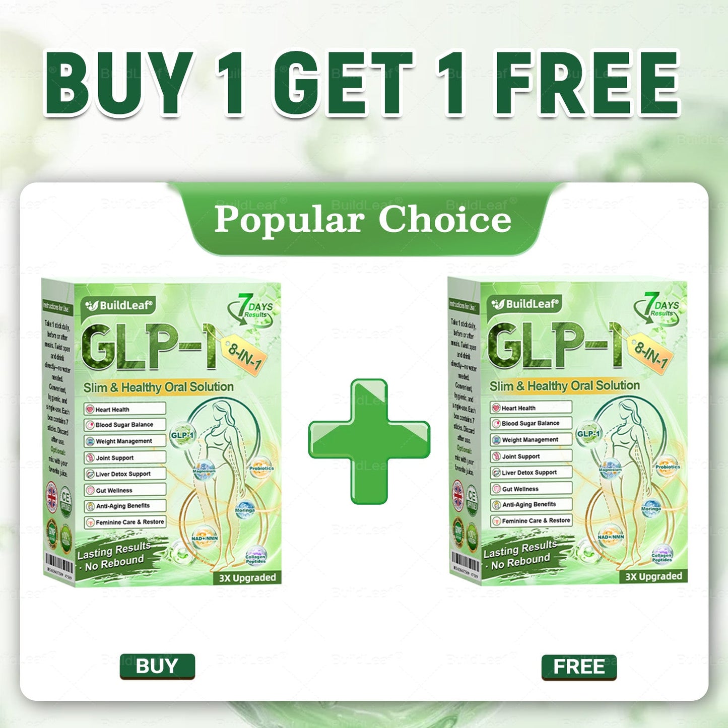 Official Store | BuildLeafยฎ GLP-1 8-in-1 Slim & Healthy Oral Solution (Once a day, results in 7 days), With 100 Billion CFU Active Probiotics โ
Supports weight management, heart health, diabetes, gut & womenโs health, while firming skin & boosting energy.