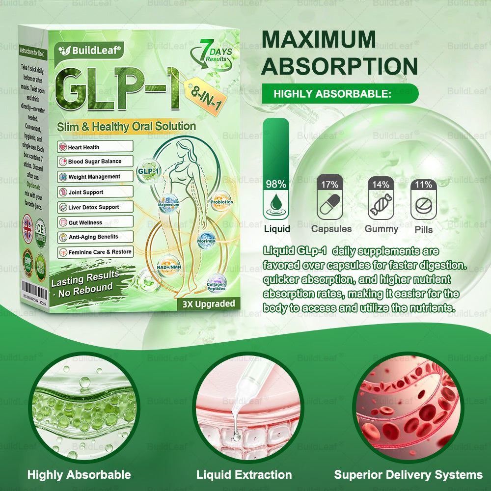Official Store | BuildLeafยฎ GLP-1 8-in-1 Slim & Healthy Oral Solution (Once a day, results in 7 days), With 100 Billion CFU Active Probiotics โ
Supports weight management, heart health, diabetes, gut & womenโs health, while firming skin & boosting energy.