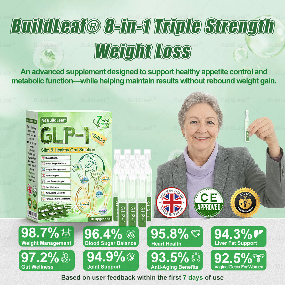 Official Store | BuildLeafยฎ GLP-1 8-in-1 Slim & Healthy Oral Solution (Once a day, results in 7 days), With 100 Billion CFU Active Probiotics โ
Supports weight management, heart health, diabetes, gut & womenโs health, while firming skin & boosting energy.